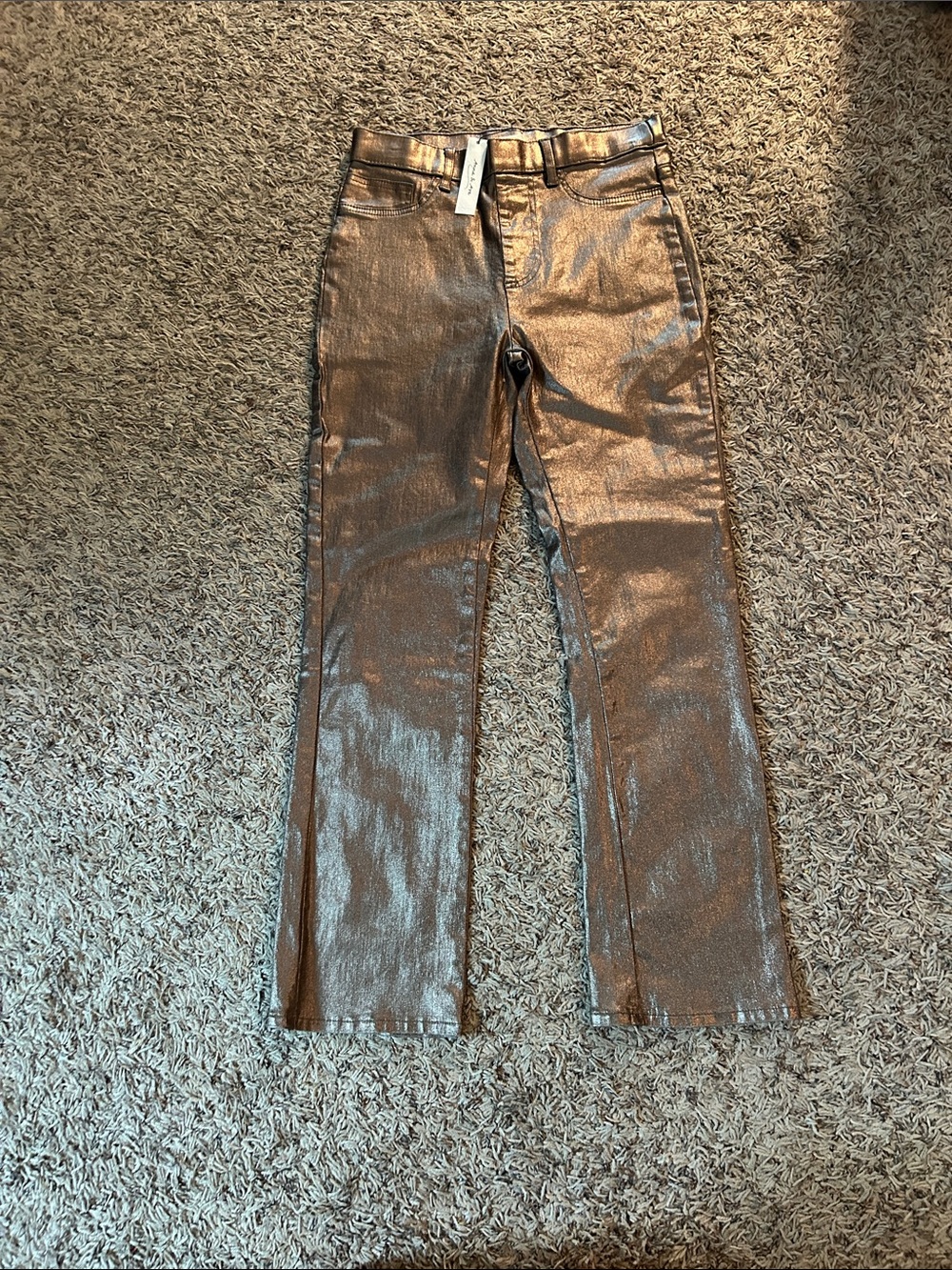 Anna & Ava Metallic Bronze Flare Jeans